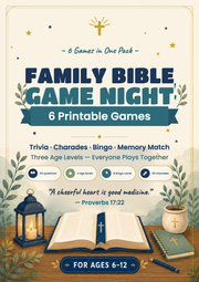 Family Bible Game Night — 6 Printable Games — cover