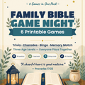 Family Bible Game Night — 6 Printable Games — cover