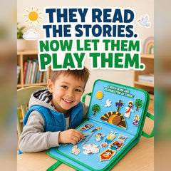 They read the stories, now let them play them: a boy with the felt board